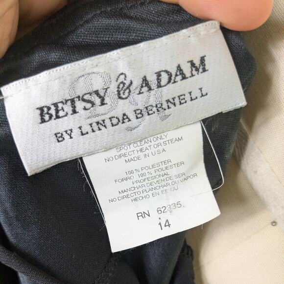 Betsy Adam Prom Dress Maxi Gown 14 Black Pink Vintage Y2K Fariy Goth Ruffle Glam - Picture 12 of 15